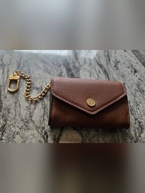 Anne Klein Mini Wallet Brown With Gold Accent Chain